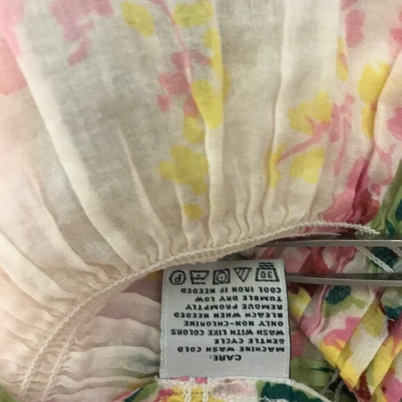 Ralph Lauren Sport Y2K Women's 10 Multicolored Floral Top Shirred Torso Rom-Com - Picture 7 of 7